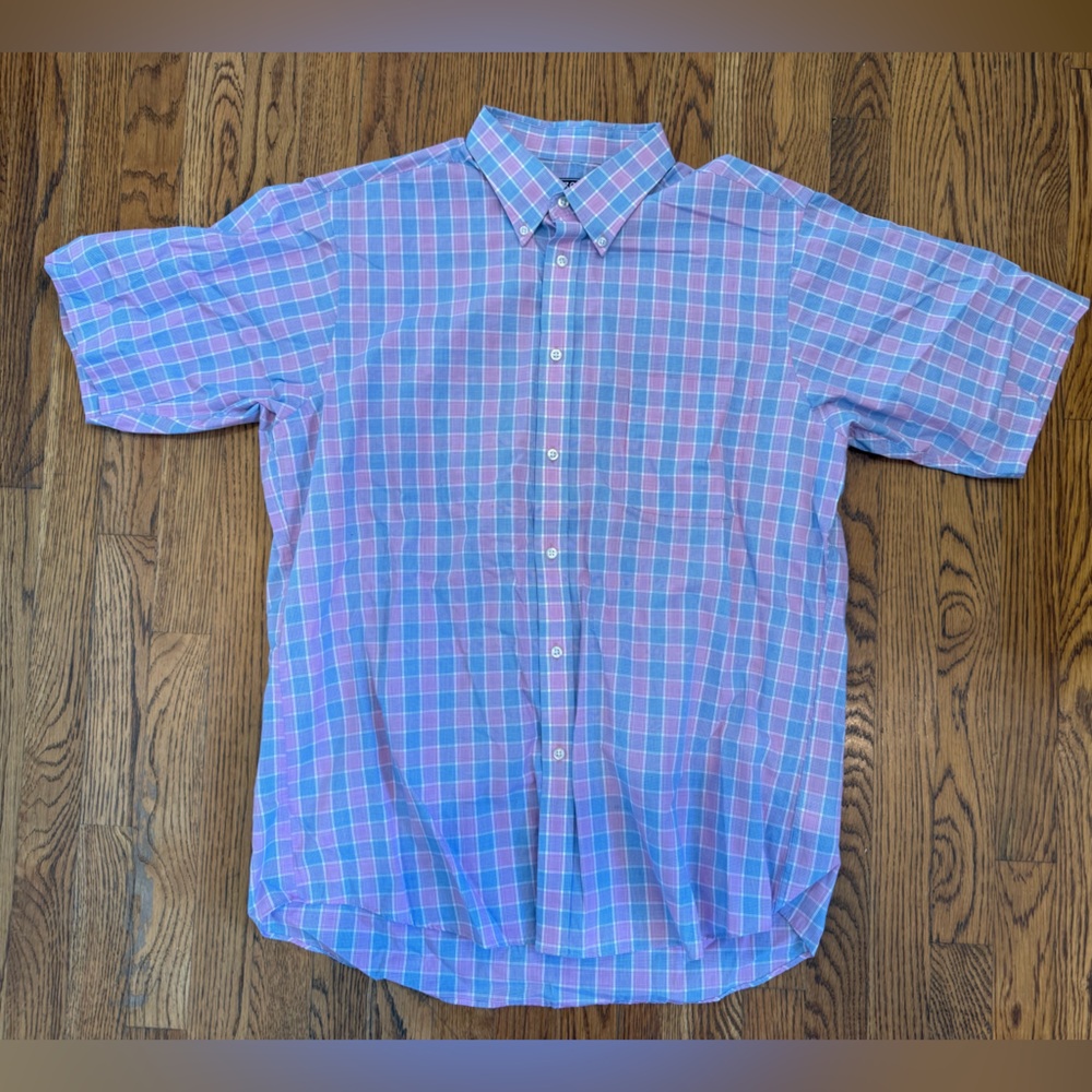 Izod Pink and Blue Plaid Shirt